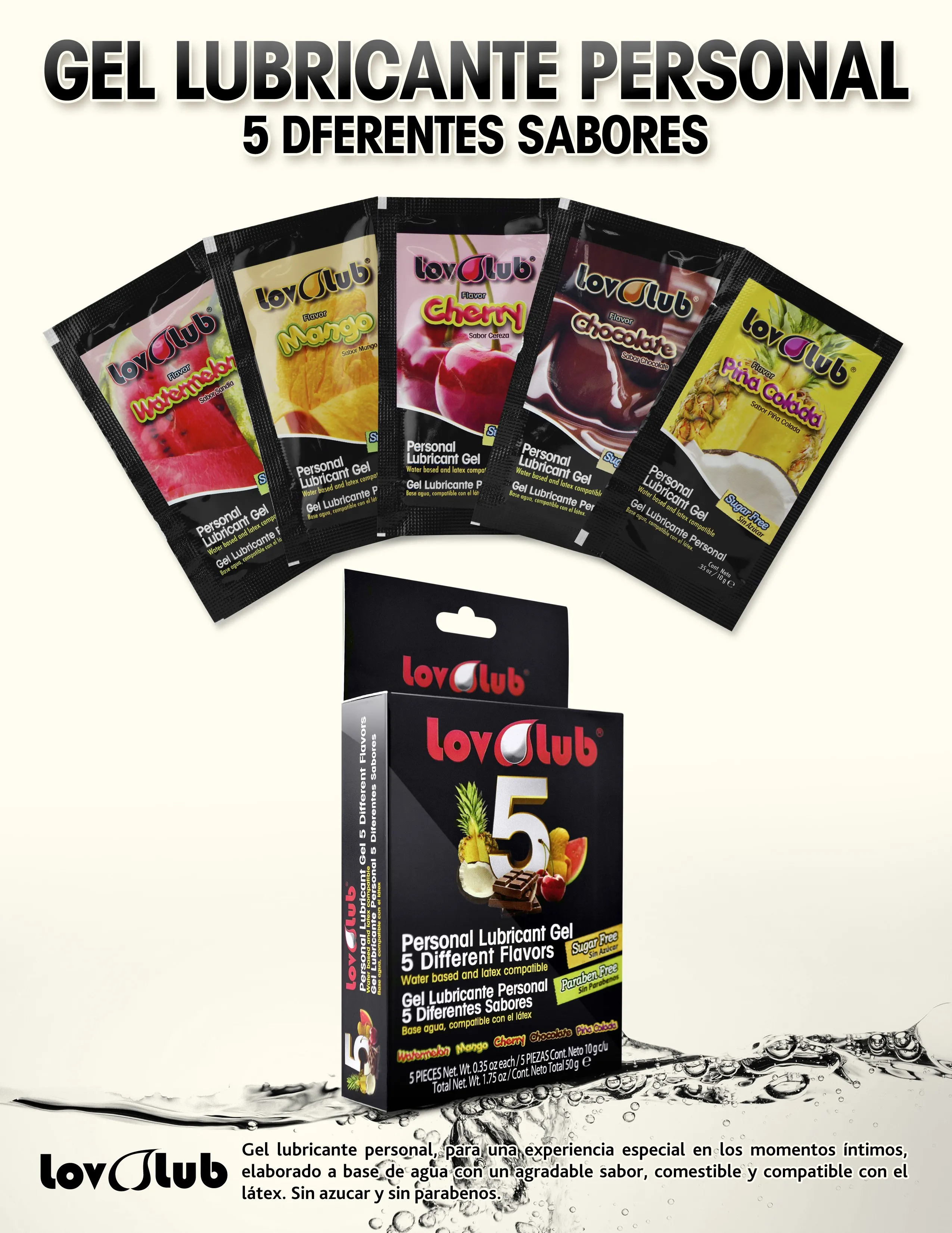 LOVLUB 5 DIFFERENT PERSONAL LUBRICANT GEL - Tienda Venus LOVLUB 5 DIFFERENT PERSONAL LUBRICANT GEL - Tienda Venus